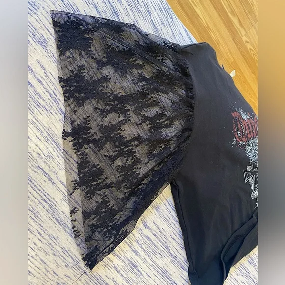 ⚰️⚰️”Death Before Dishonor” lace sleeves tee XL - Picture 15 of 16